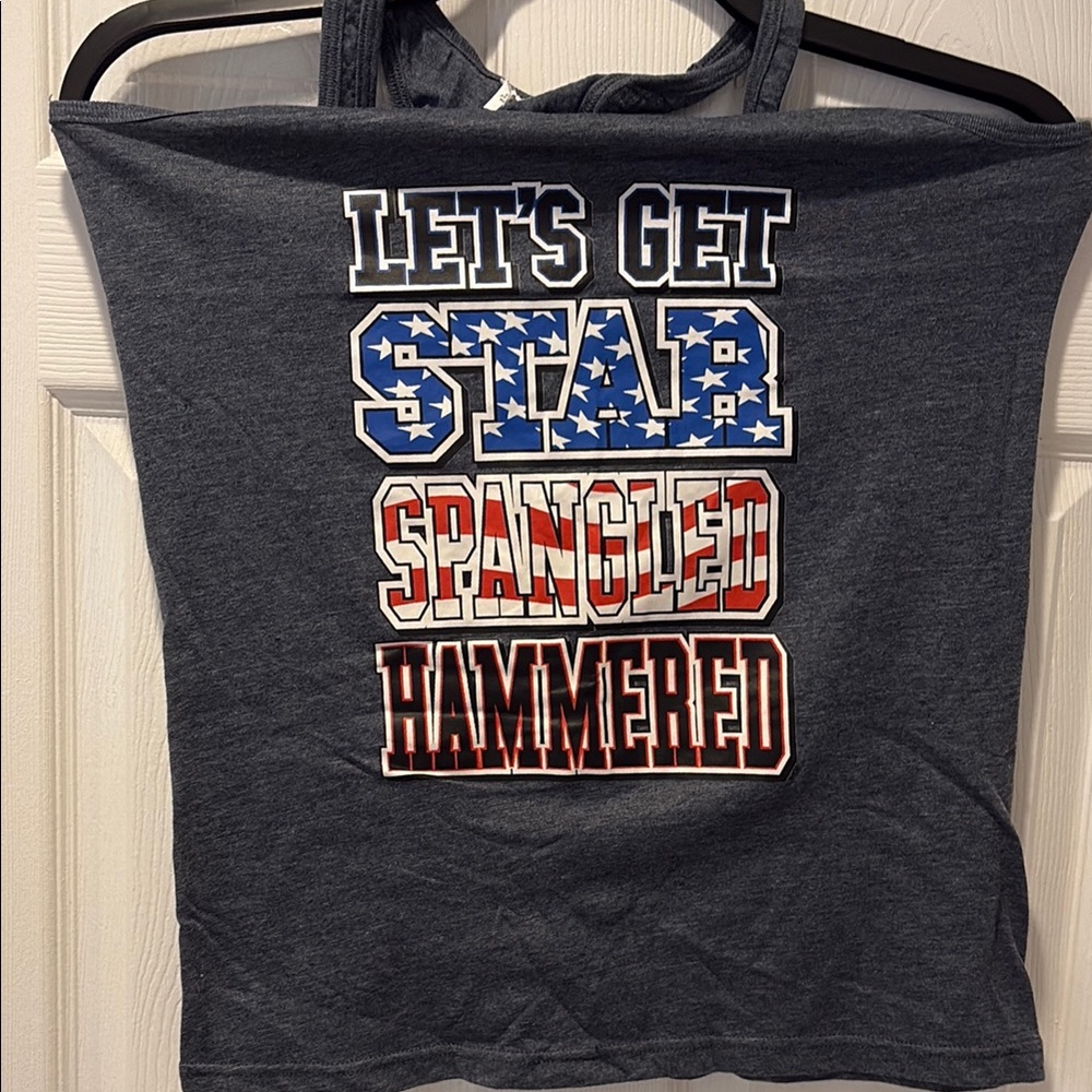 Graphic Tank Top with Patriotic Print
